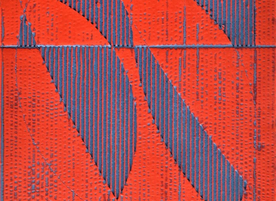 Dezemberbild, rot, vierteilig